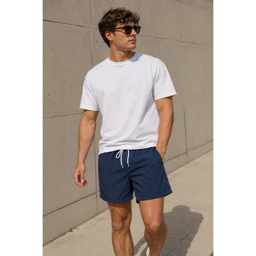 J.Crew Swim Trunks Mens XL Blue 8” Inseam Drawstring Beach Vacation Pool